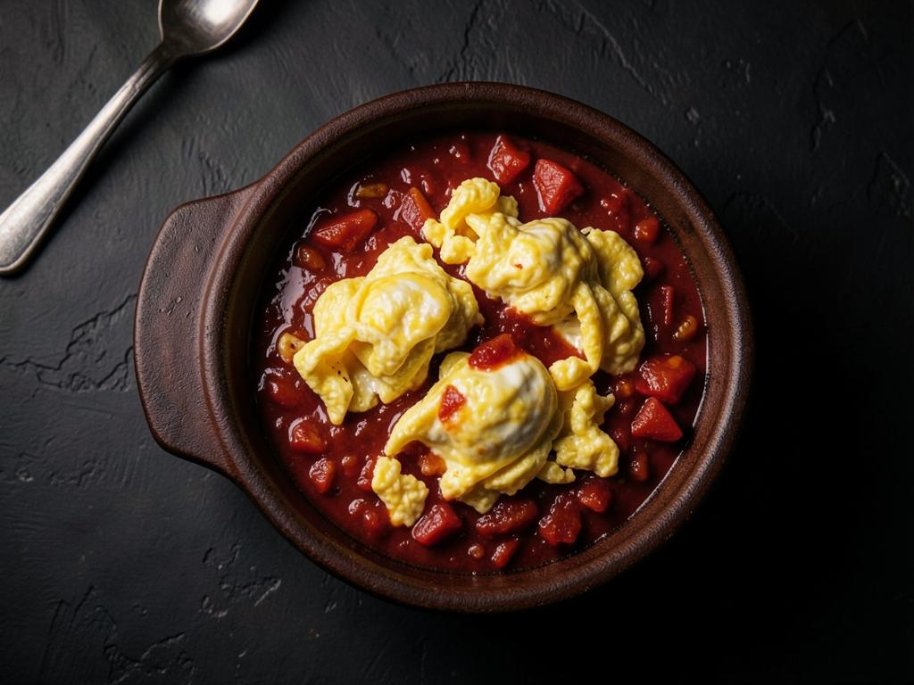 Huevos en salsa roja o verde